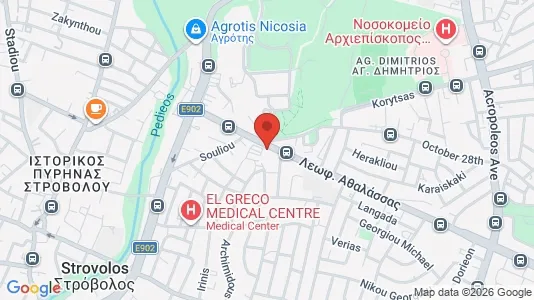 Apartments for rent i Nicosia Strovolos - kort over placeringen