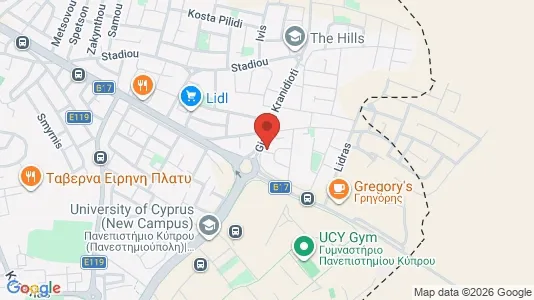 Apartments for rent i Nicosia Aglantzia - kort over placeringen