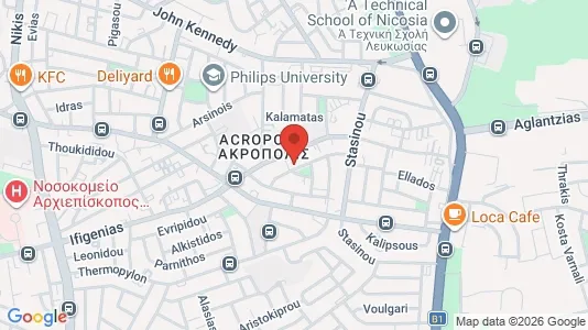 Apartments for rent i Nicosia Strovolos - kort over placeringen