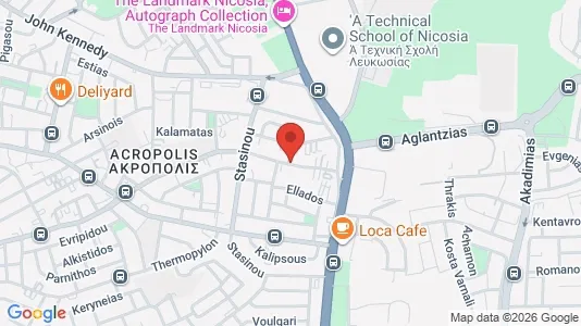 Apartments for rent i Nicosia Strovolos - kort over placeringen