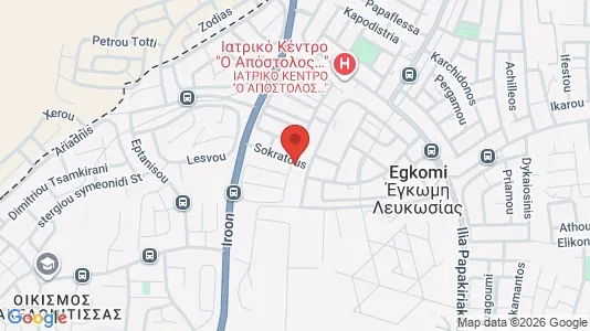 Apartments for rent i Nicosia Egkomi - kort over placeringen