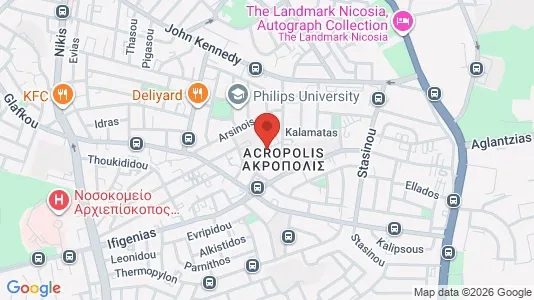 Apartments for rent i Nicosia Strovolos - kort over placeringen