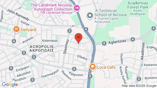 Apartments for rent i Nicosia Strovolos - kort over placeringen