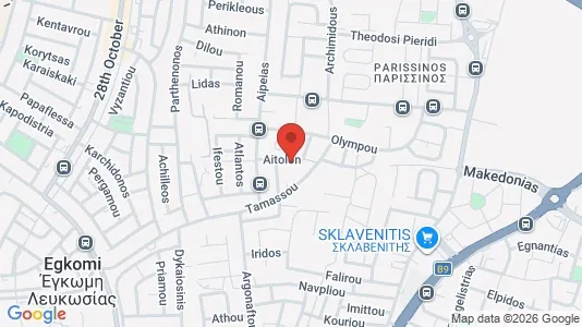 Apartments for rent i Nicosia Egkomi - kort over placeringen