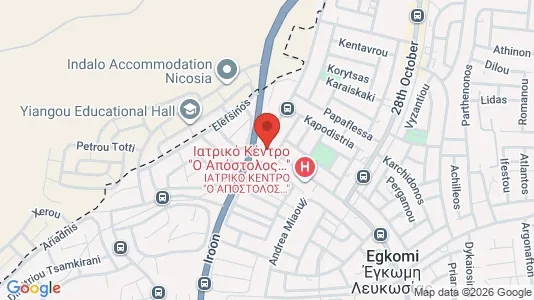 Apartments for rent i Nicosia Egkomi - kort over placeringen
