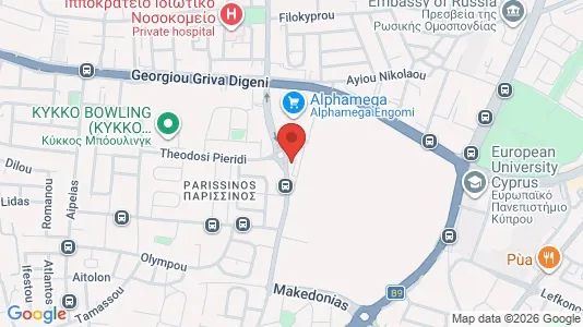 Apartments for rent i Nicosia Egkomi - kort over placeringen