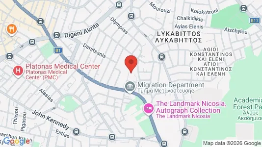 Apartments for rent i Nicosia Lefkosia - kort over placeringen