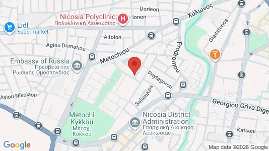 Apartments for rent i Nicosia Egkomi - kort over placeringen