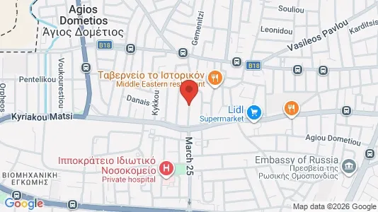 Apartments for rent i Nicosia Agios Dometios - kort over placeringen