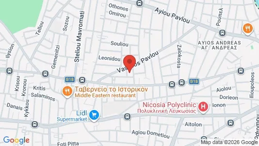 Apartments for rent i Nicosia Agios Dometios - kort over placeringen