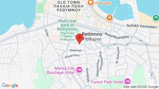 Apartments for rent i Rethymno - kort over placeringen