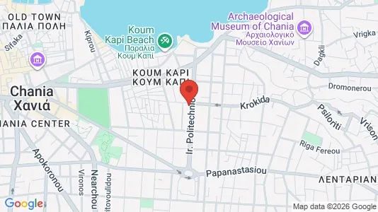 Apartments for rent i Chania - kort over placeringen