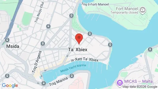 Apartments for rent i Ta' Xbiex - kort over placeringen