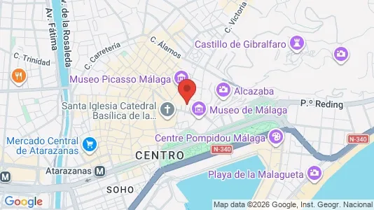Apartments for rent i Málaga - kort over placeringen