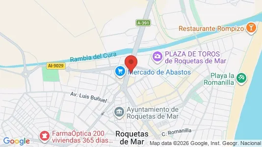 Apartments for rent i Roquetas de Mar - kort over placeringen
