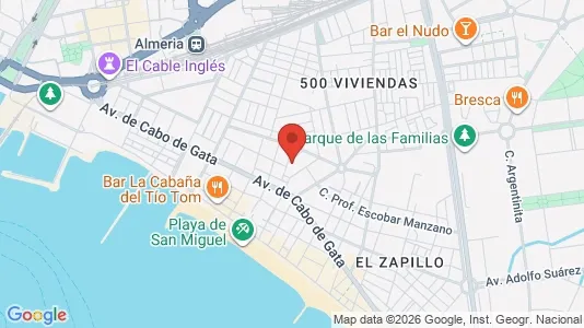 Apartments for rent i Almería - kort over placeringen