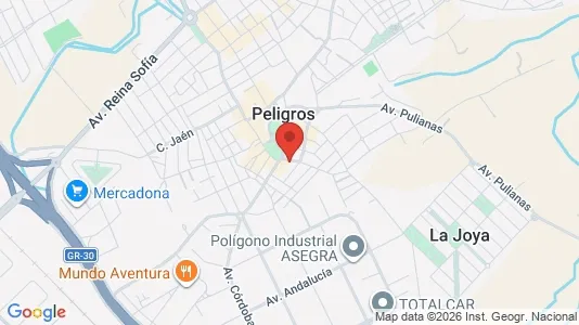Apartments for rent i Peligros - kort over placeringen