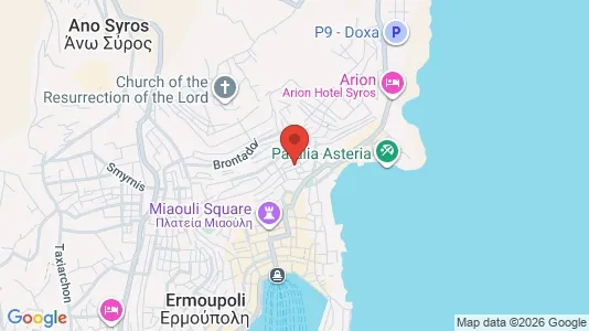 Apartments for rent i Syros-Ermoupoli - kort over placeringen