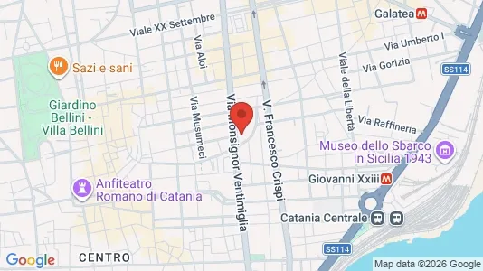 Rooms for rent i Catania - kort over placeringen