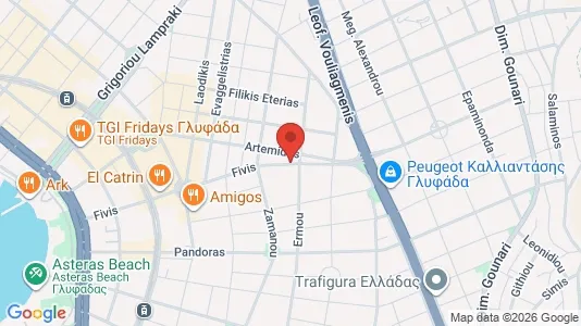 Apartments for rent i Glyfada - kort over placeringen
