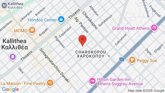 Apartments for rent i Kallithea - kort over placeringen