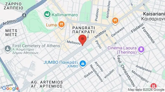 Apartments for rent i Athens Pagrati - kort over placeringen