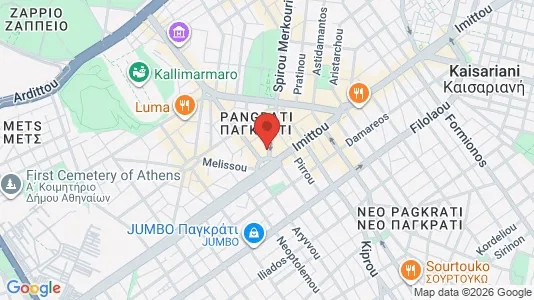 Apartments for rent i Athens Pagrati - kort over placeringen