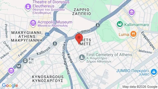 Apartments for rent i Athens Neos Kosmos - kort over placeringen