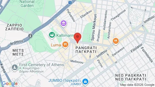 Apartments for rent i Athens Pagrati - kort over placeringen