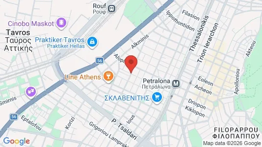 Apartments for rent i Moschato-Tavros - kort over placeringen