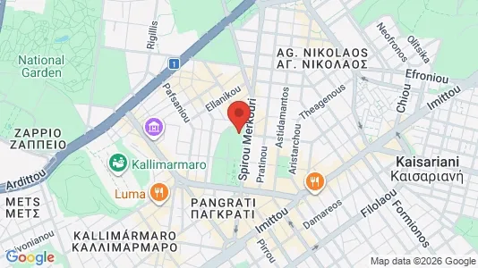 Apartments for rent i Athens Pagrati - kort over placeringen
