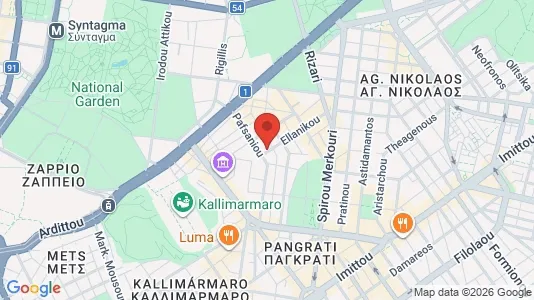 Apartments for rent i Athens Pagrati - kort over placeringen