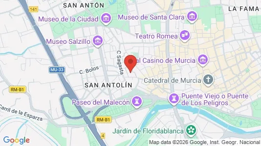 Apartments for rent i Murcia - kort over placeringen