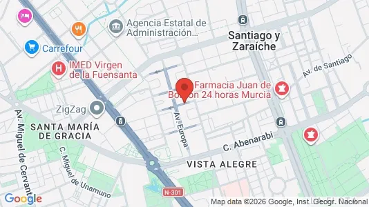Apartments for rent i Murcia - kort over placeringen