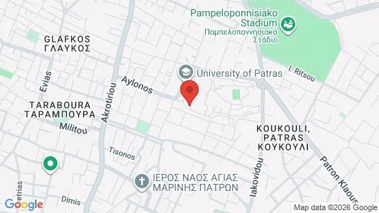 Apartments for rent i Patras - kort over placeringen