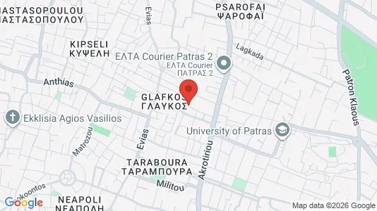 Apartments for rent i Patras - kort over placeringen