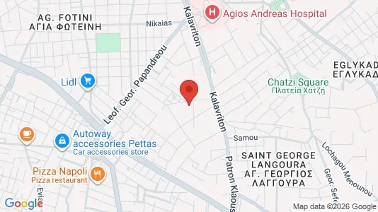 Apartments for rent i Patras - kort over placeringen