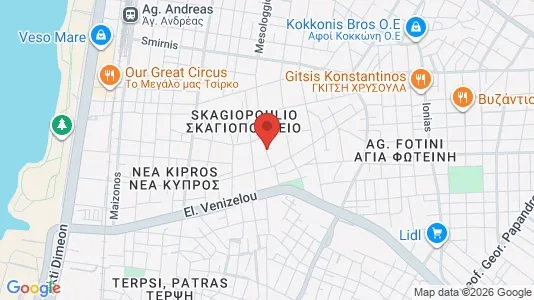 Apartments for rent i Patras - kort over placeringen