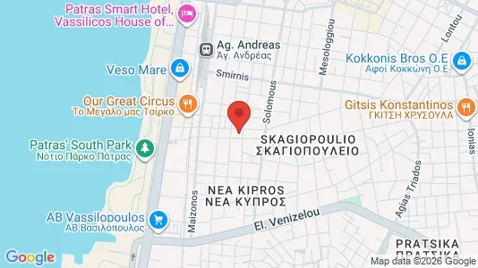 Apartments for rent i Patras - kort over placeringen