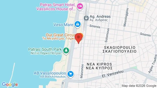 Apartments for rent i Patras - kort over placeringen
