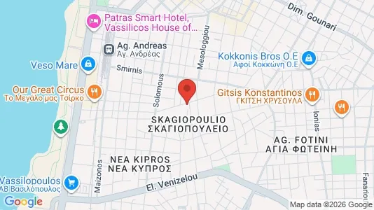 Apartments for rent i Patras - kort over placeringen