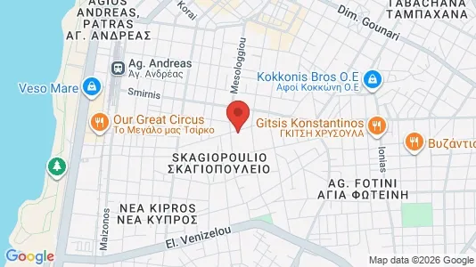 Apartments for rent i Patras - kort over placeringen