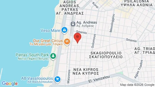 Apartments for rent i Patras - kort over placeringen