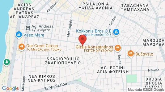 Apartments for rent i Patras - kort over placeringen