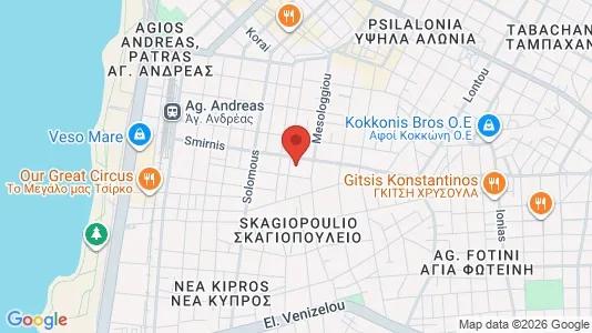 Apartments for rent i Patras - kort over placeringen