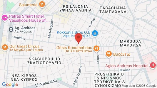Apartments for rent i Patras - kort over placeringen