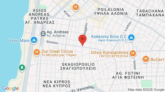Apartments for rent i Patras - kort over placeringen