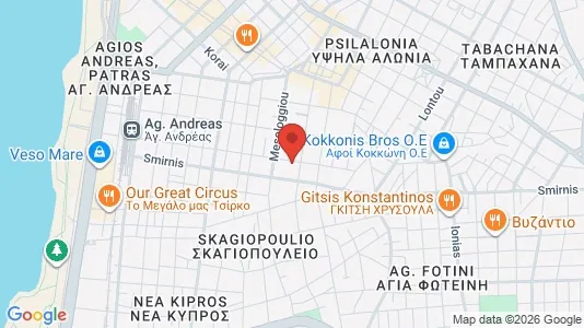 Apartments for rent i Patras - kort over placeringen