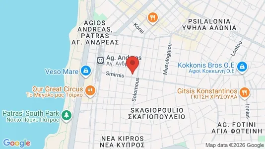 Apartments for rent i Patras - kort over placeringen