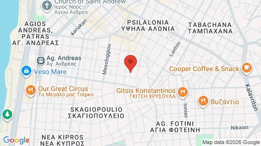 Apartments for rent i Patras - kort over placeringen